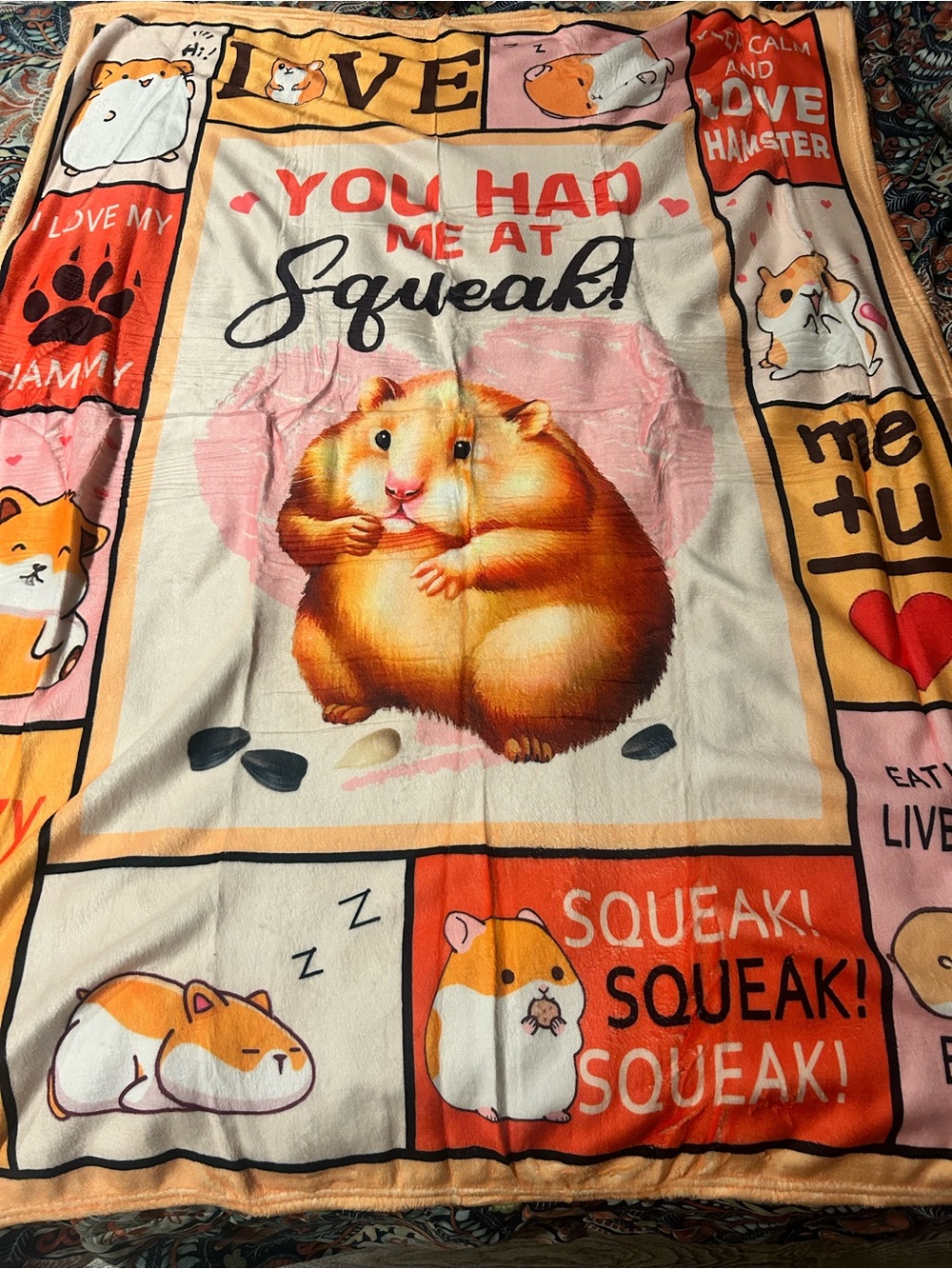 Cute Hamster Printed Throw Blanket 40 x 52”